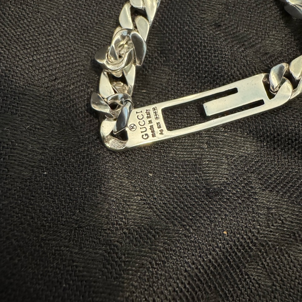Gucci Silver S925 Cuban Link Jewelry Bracelet - Picture 5 of 5